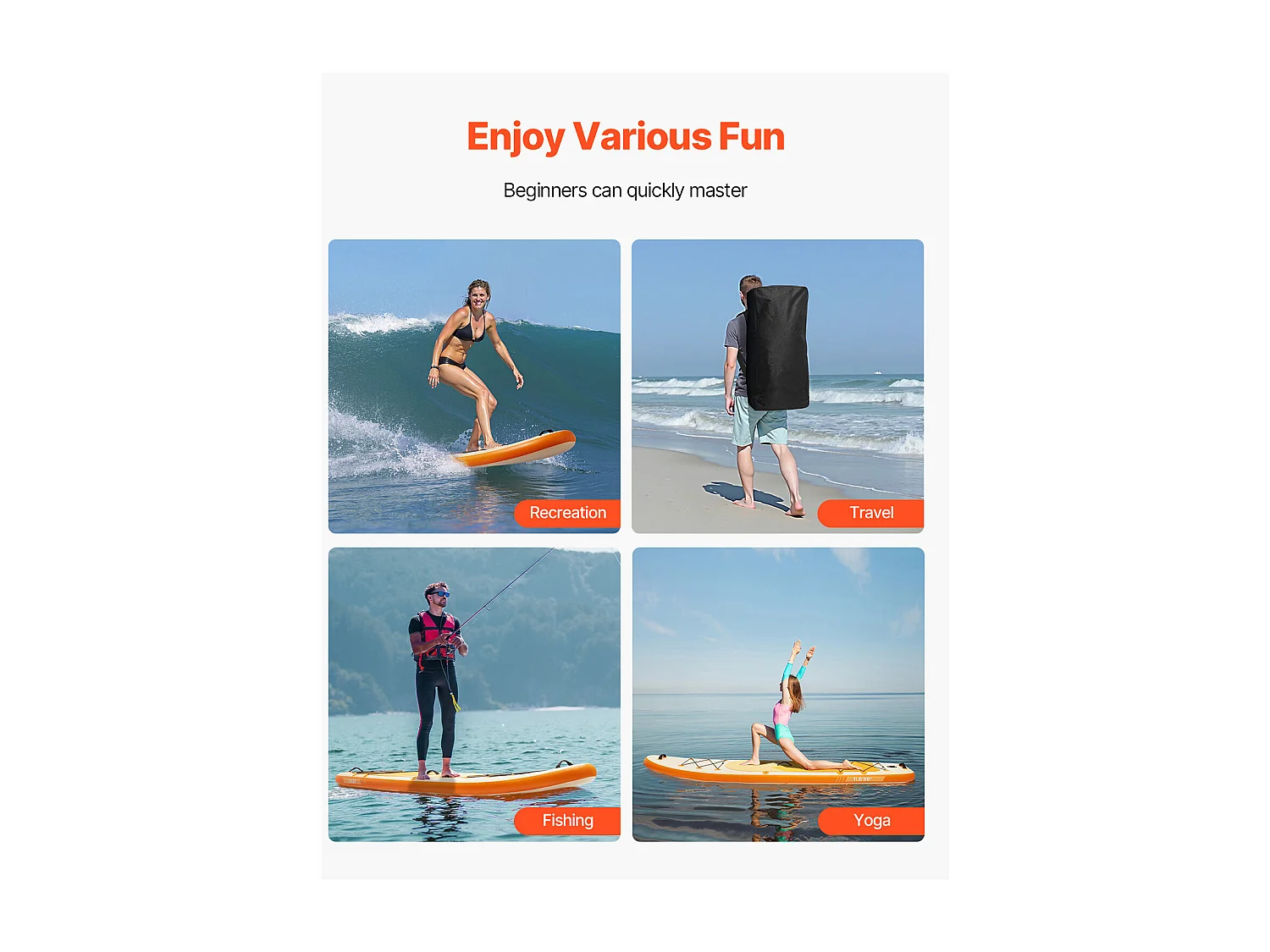 Paddle Gonflable SucceBuy, 353,6 cm, Planche à Pagaie Debout Sup, Ultra-Légère, avec Accessoires de Pompe, Sac à Dos, Pont Antidérapant pour Jeunes et Adultes