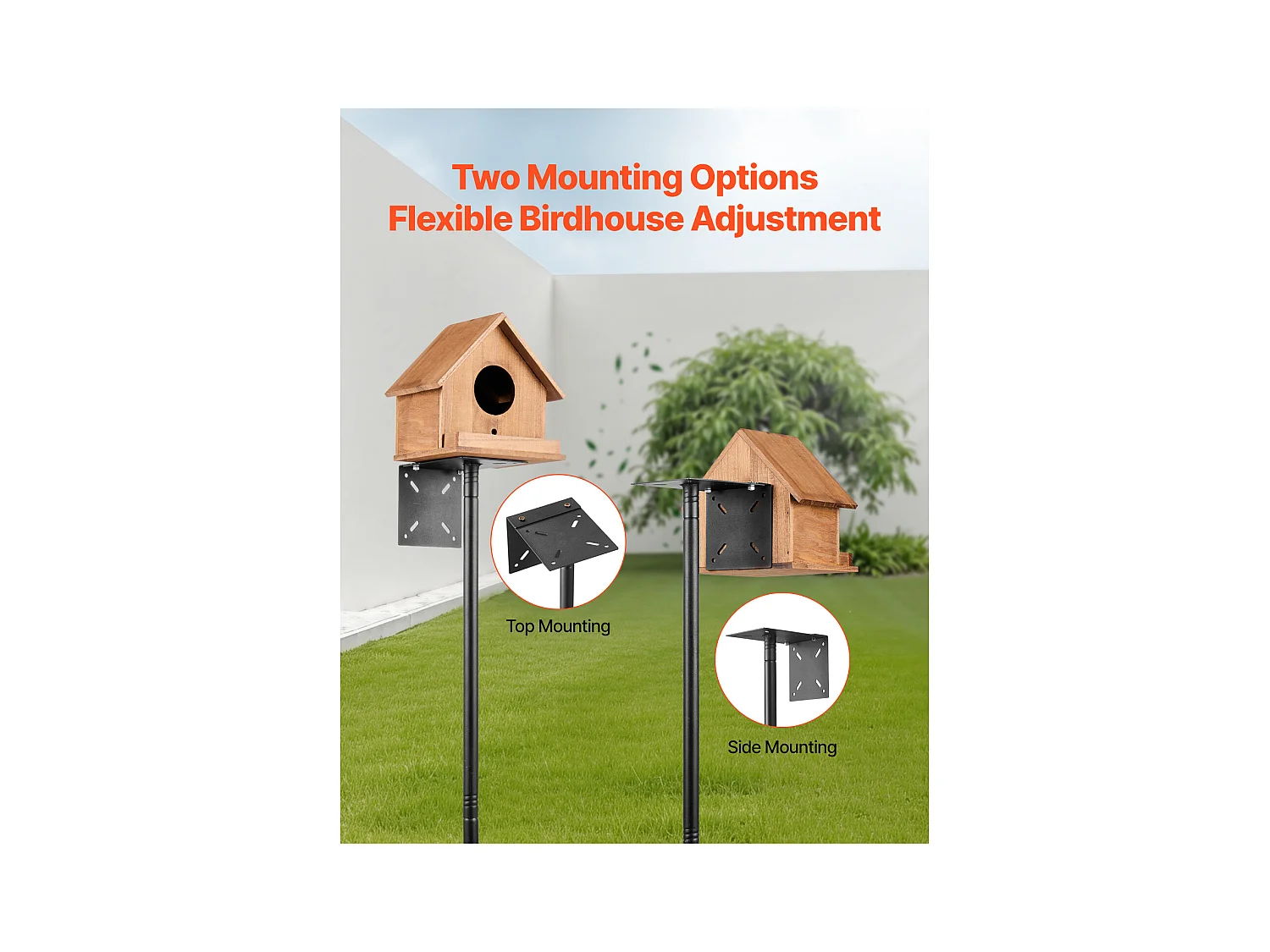 Crochet de Berger SucceBuy, 4 Crochets, Mangeoire pour Oiseaux Sauvages de 237 cm de Haut, Ensemble Suspendu avec Protection contre les Écureuils