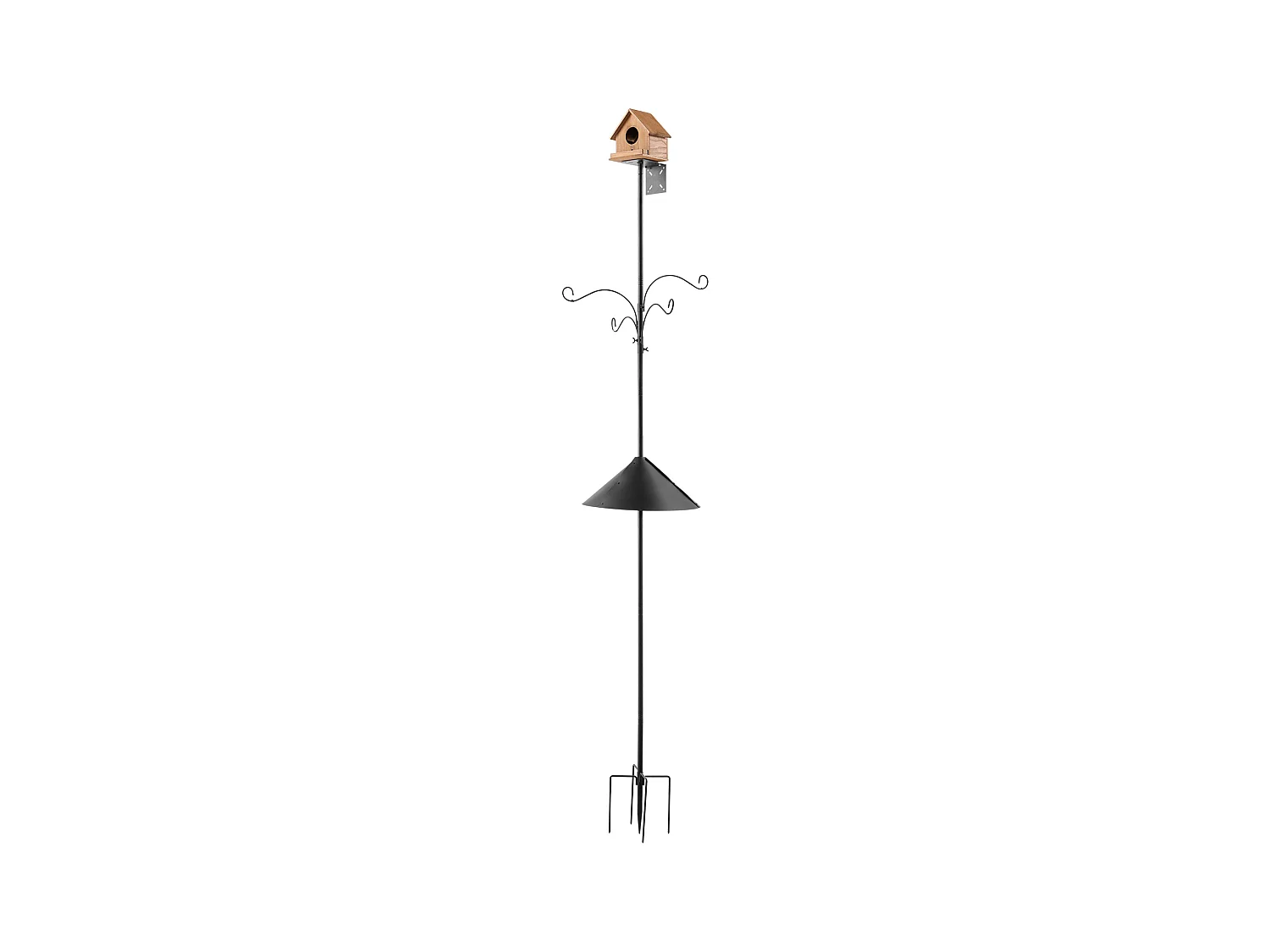 Crochet de Berger SucceBuy, 4 Crochets, Mangeoire pour Oiseaux Sauvages de 237 cm de Haut, Ensemble Suspendu avec Protection contre les Écureuils