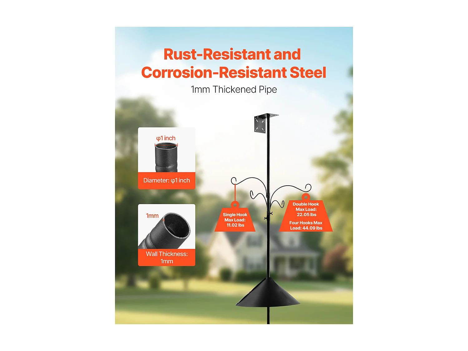 Hirtenknoten SucceBuy, 4 Knoten, Futterstelle für Wilde Vögel von 237 cm Höhe, Aufhängendes Set mit Schutz gegen Eichhörnchen