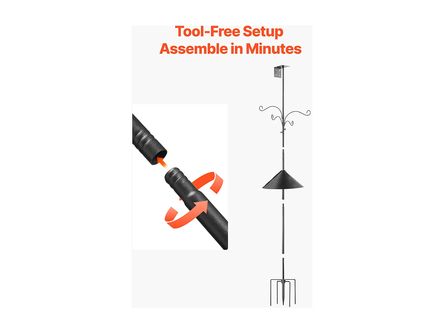 Hirtenknoten SucceBuy, 4 Knoten, Futterstelle für Wilde Vögel von 237 cm Höhe, Aufhängendes Set mit Schutz gegen Eichhörnchen
