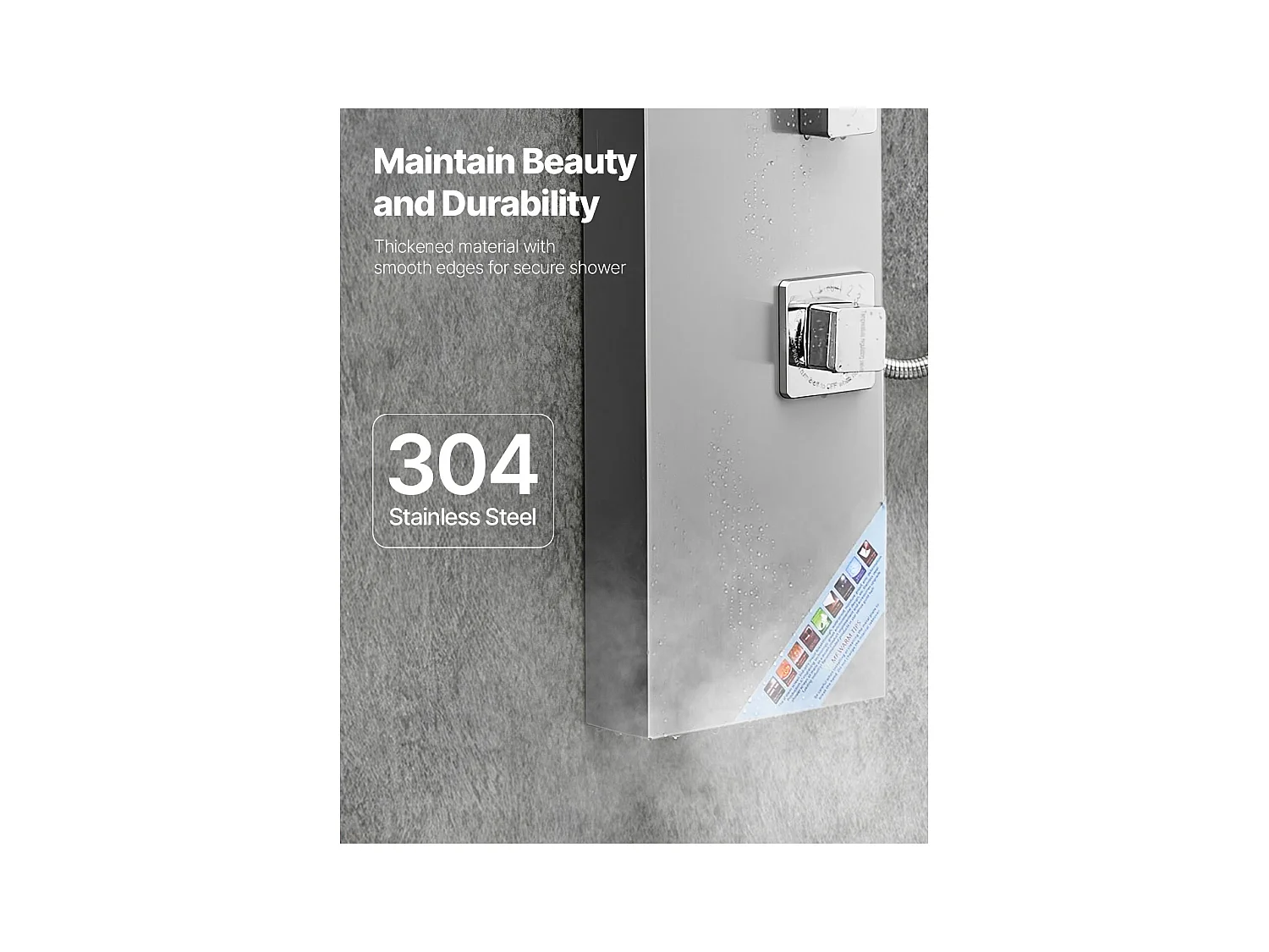 Colonne de Douche SucceBuy, avec Pommeau de Ddouche Effet Pluie, Système de Panneau de Douchette Mural Haute Pression Acier Inox Brossé, Robinet 3 Fonctions