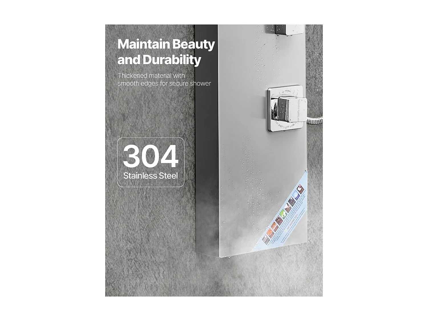 Colonne de Douche SucceBuy, avec Pommeau de Ddouche Effet Pluie, Système de Panneau de Douchette Mural Haute Pression Acier Inox Brossé, Robinet 3 Fonctions