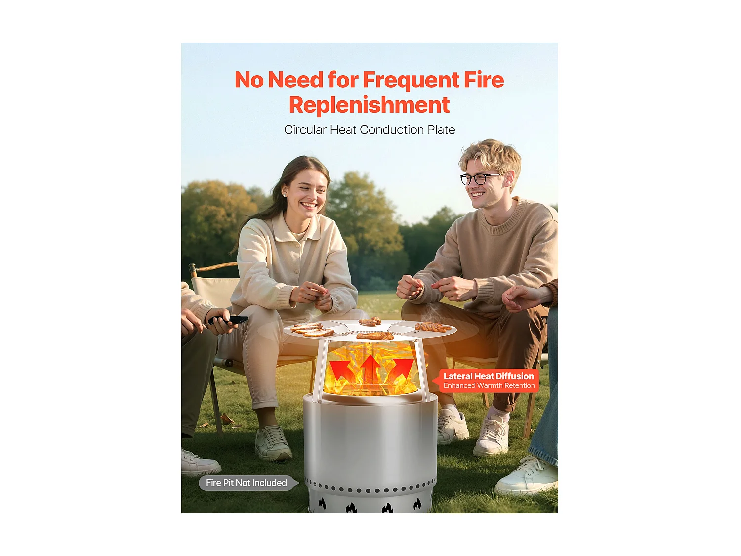 Diffuseur de Chaleur SucceBuy, 50.8x25.4 cm Protection Thermique Ronde, Diffuseur de Chaleur en Acier Inoxydable 304 avec Couvercle de Brûleur Amovible