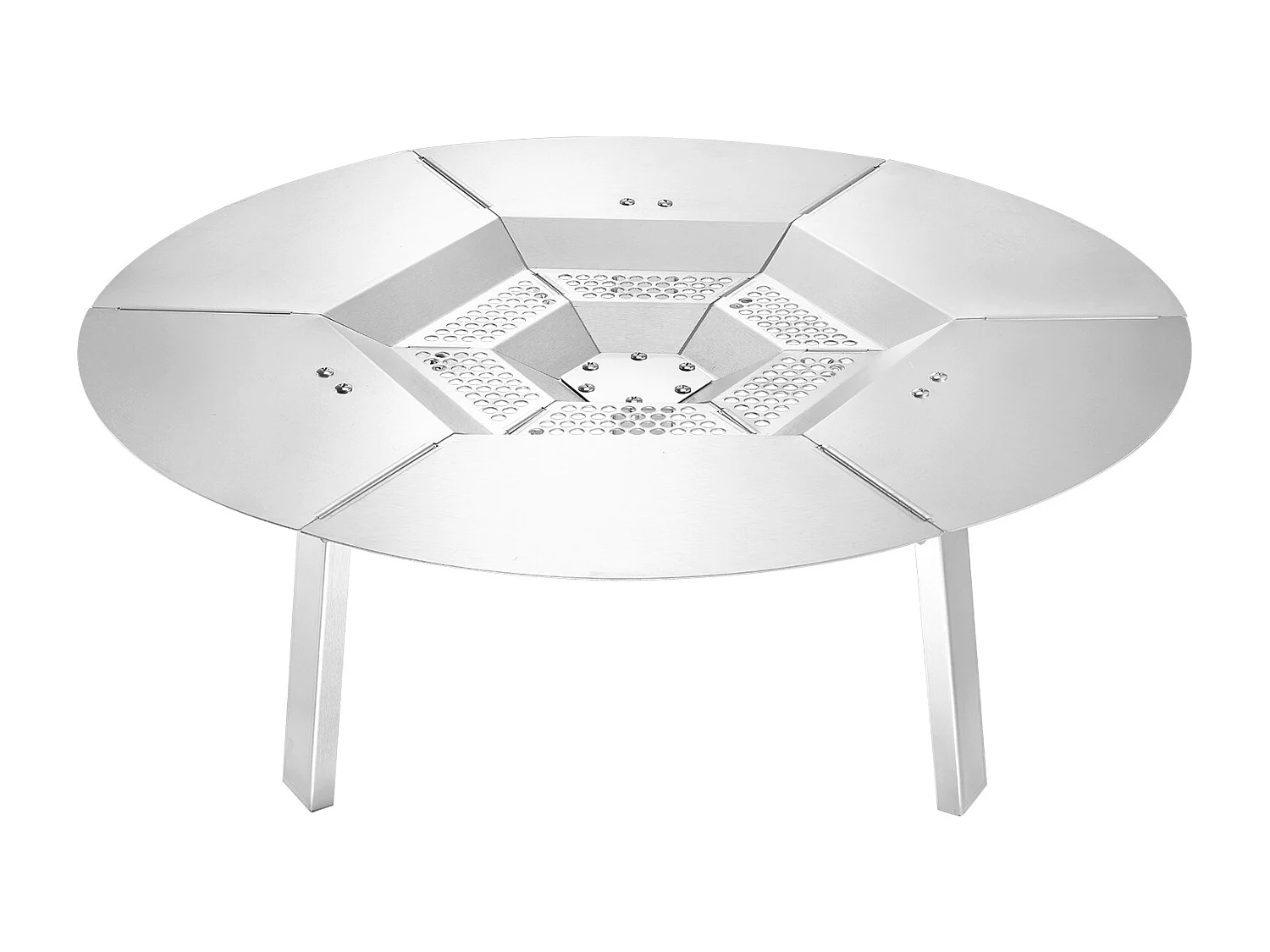 Diffuseur de Chaleur SucceBuy pour Brasero, 63.5x25.4 cm Protection Thermique Ronde pour Feu de Bois, Diffuseur de Chaleur en Acier Inoxydable 304