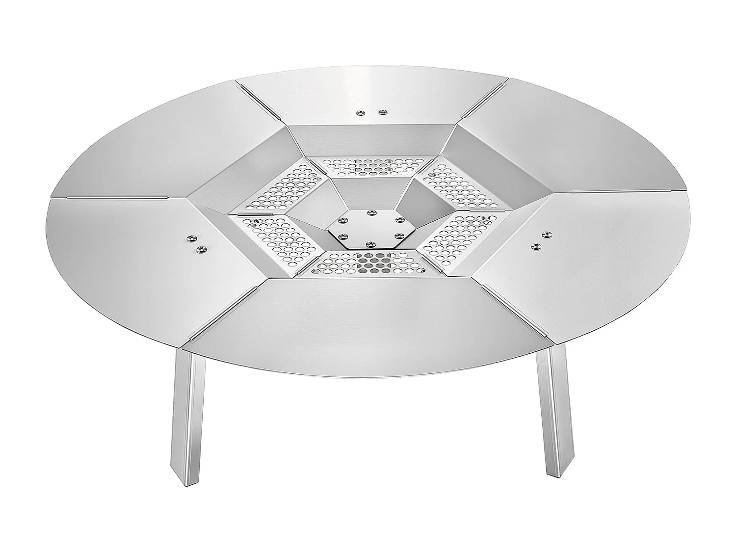 Diffuseur de Chaleur SucceBuy pour Brasero, 63.5x25.4 cm Protection Thermique Ronde pour Feu de Bois, Diffuseur de Chaleur en Acier Inoxydable 304