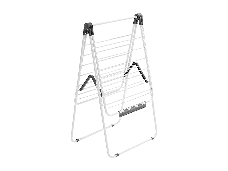 Estendal Dobrável SucceBuy, Estendal com 2 Níveis, com Pinças para Meias e 21 Barras de Secagem, em Metal, Ajustável em Altura, Branco