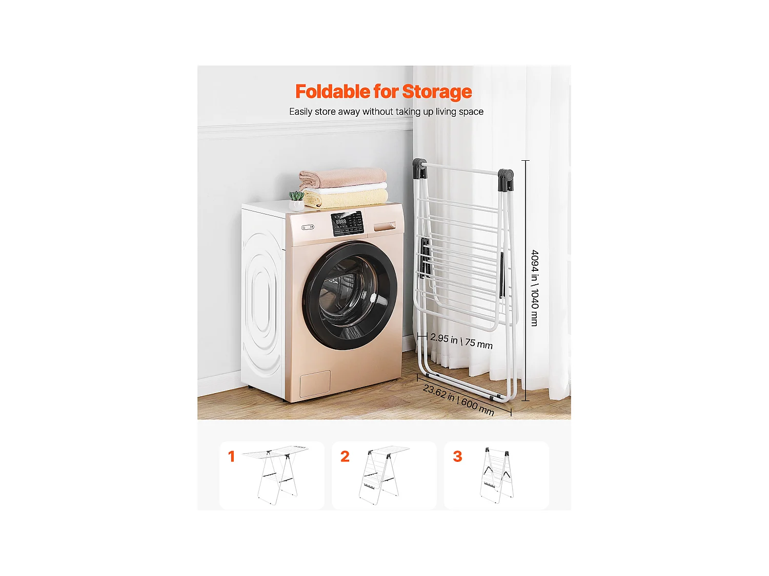 Étendoir à Linge Pliable SucceBuy, Séchoir à Linge sur Pied à 2 Niveaux, avec Pinces à Chaussettes et 21 Barres de Séchage, en Métal, Réglable en Hauteur, Blanc