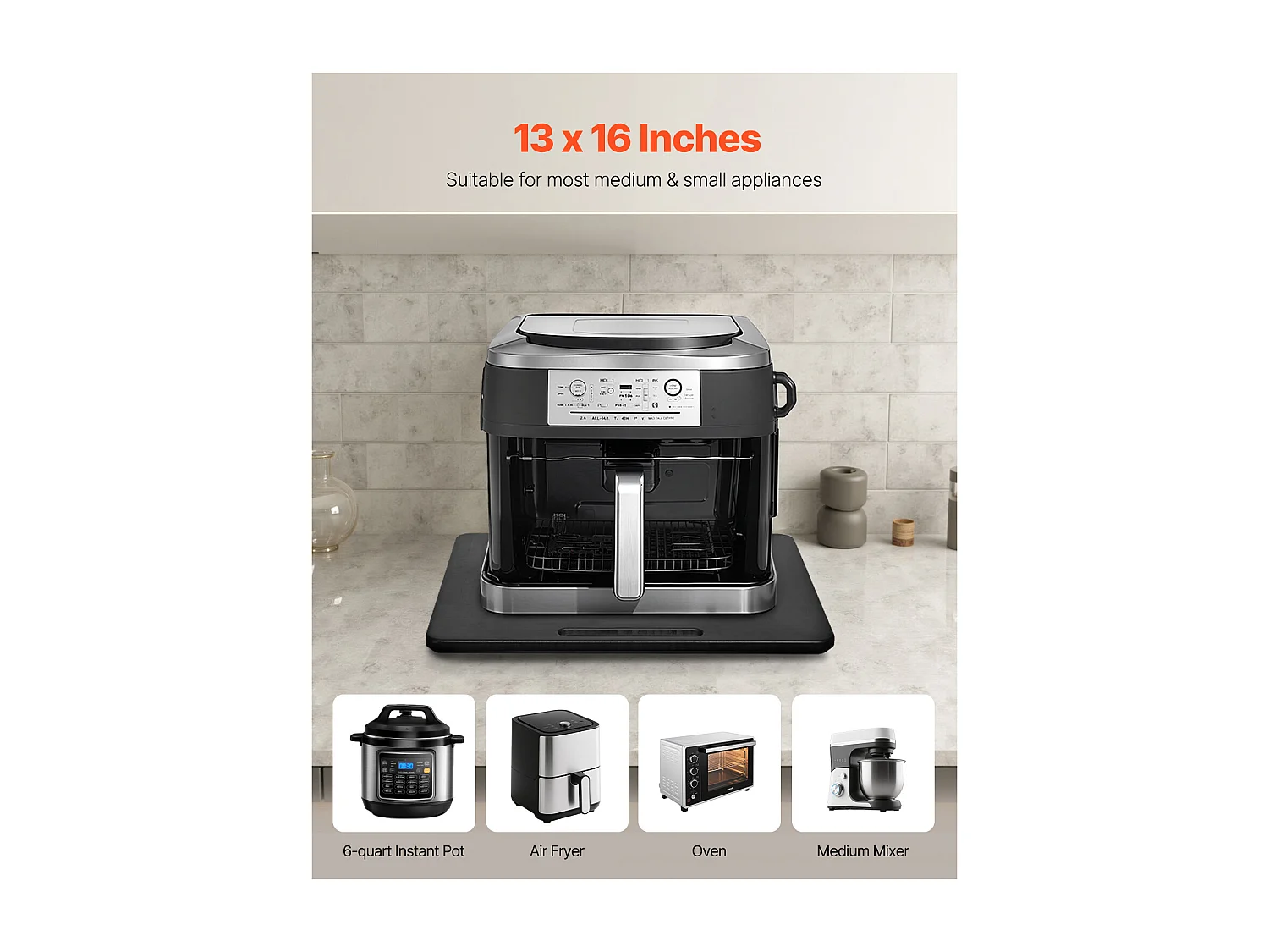 Plateau Coulissant pour Appareils SucceBuy de Cuisine, 33x40,6 cm, Plateau Roulant avec Roulettes en Caoutchouc, pour Petits Électroménagers de Cuisine, Noir