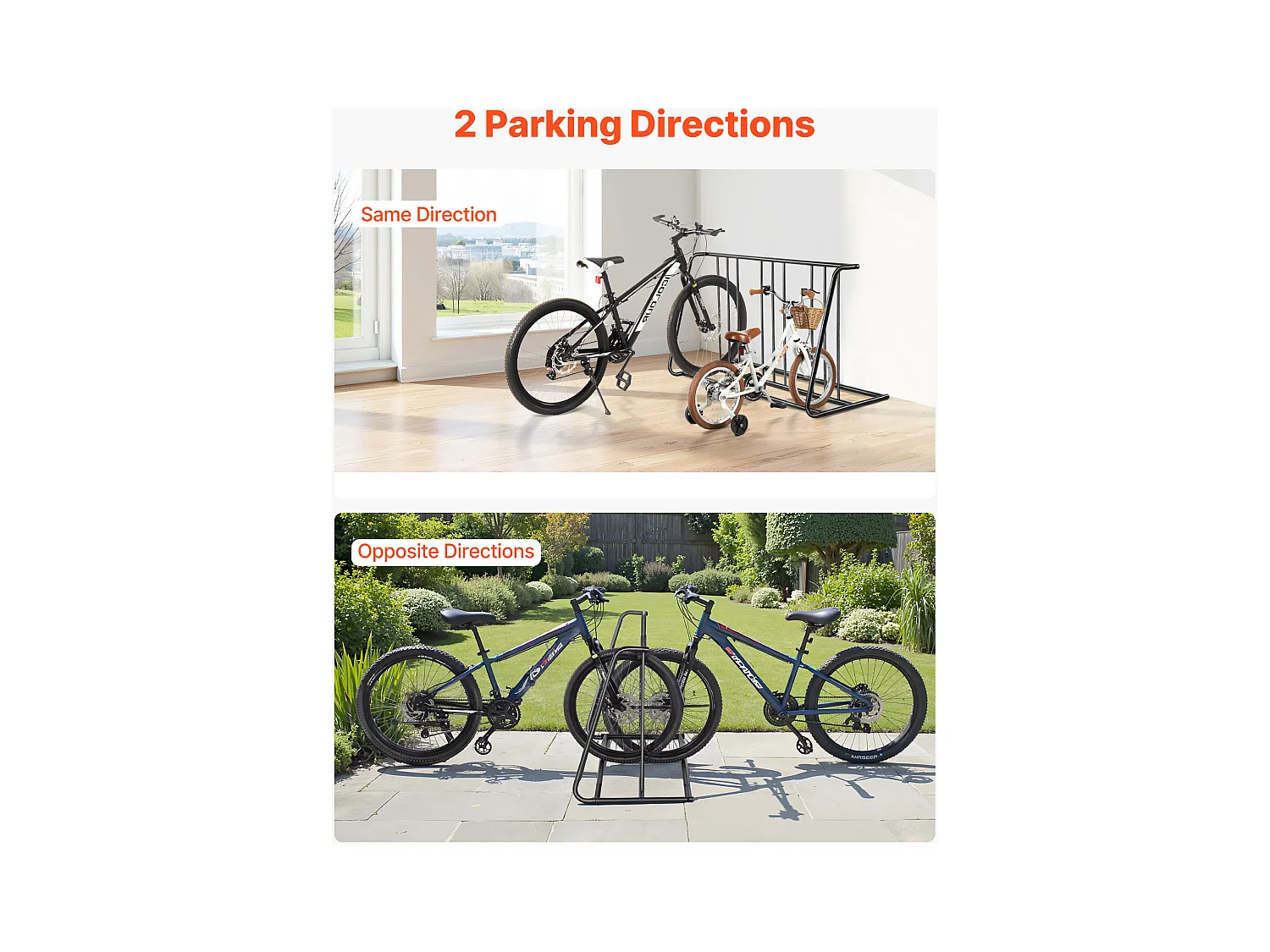 Support à Vélo Autoportant SucceBuy en Acier au Carbone pour Rangement de Bicyclettes, Garage et Intérieur avec Pneus 76,2 mm, Capacité pour 6 Vélos