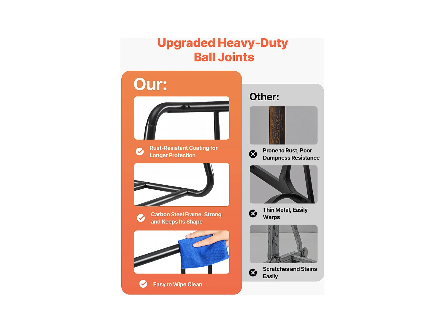 Support à Vélo Autoportant SucceBuy en Acier au Carbone pour Rangement de Bicyclettes, Garage et Intérieur avec Pneus 76,2 mm, Capacité pour 6 Vélos