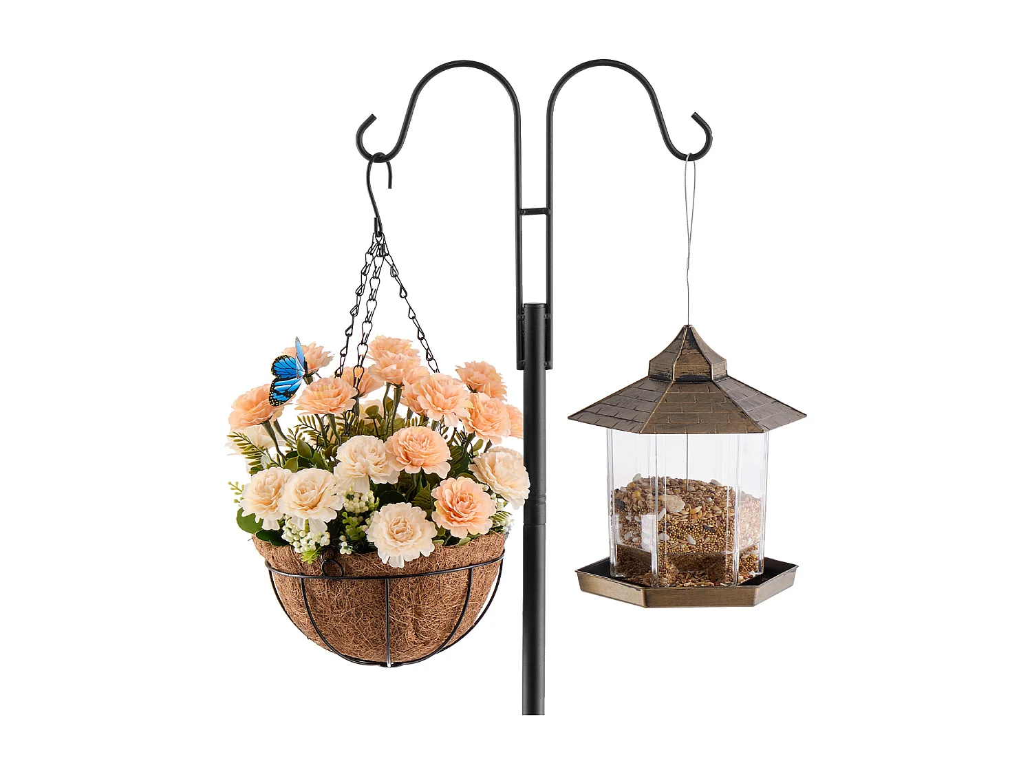 Crochets de Berger SucceBuy, Lot de 8, 273 cm de Haut, Crochets Doubles de Jardin de 1,9 cm de Diamètre, Idéaux pour Suspendre des Mangeoires à Colibris