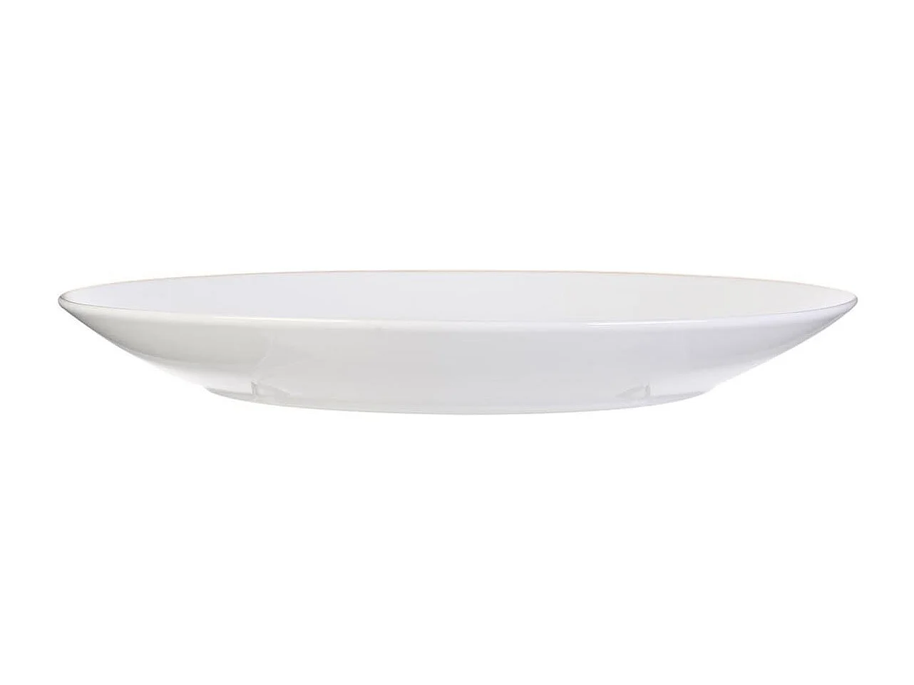 Set de 6 assiettes plates blanches en porcelaine avec liseré doré (Ø26,5 cm) - AURA