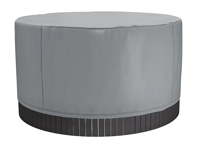 Okrągła Pokrywa SucceBuy do Spa, φ200 x 85 cm, Odporna na Warunki Atmosferyczne i Wodę, Ultra Wytrzymała Tkanina Oxford 420D i Odporność na Rozdarcie 950N, Szara