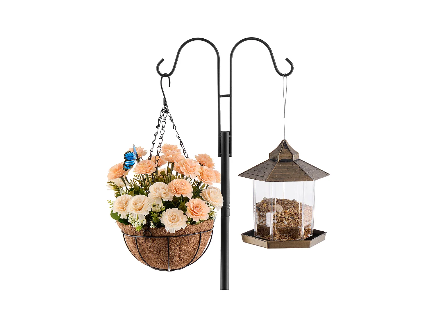 Crochet de Berger SucceBuy pour Mangeoire à Oiseaux, 156 cm, Poteau pour Mangeoires à Oiseaux, Épaisseur 1.9 cm, Support pour Jardin Suspendre Paniers
