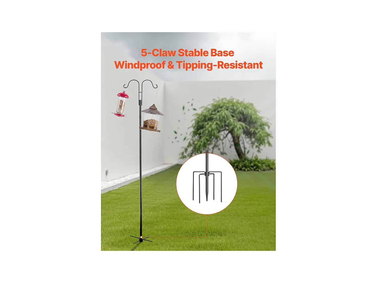 Crochet de Berger SucceBuy, Crochets de Berger de 195 cm, Crochets Doubles de Jardin pour Poteau de Lanterne, Crochets de 1,9 cm D'Épaisseur