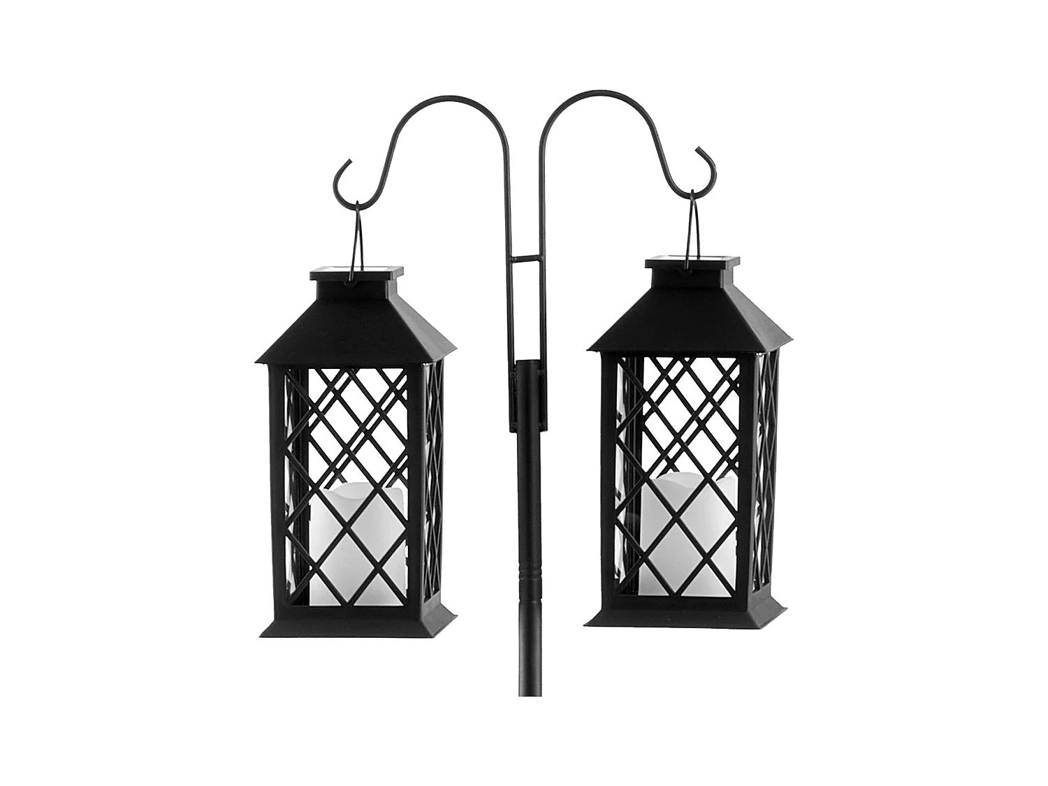 Crochet de Berger SucceBuy, Crochets de Berger de 195 cm, Crochets Doubles de Jardin pour Poteau de Lanterne, Crochets de 1,9 cm D'Épaisseur