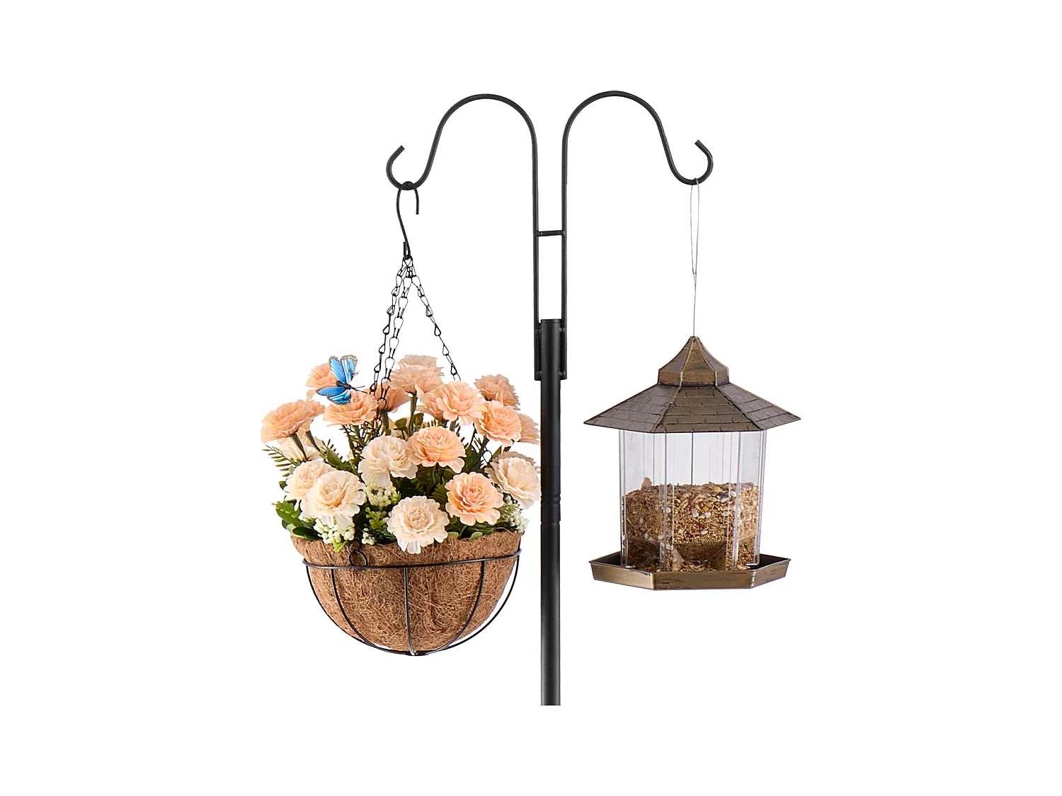 Crochet de Berger SucceBuy, Crochets de Berger de 195 cm, Crochets Doubles de Jardin pour Poteau de Lanterne, Crochets de 1,9 cm D'Épaisseur