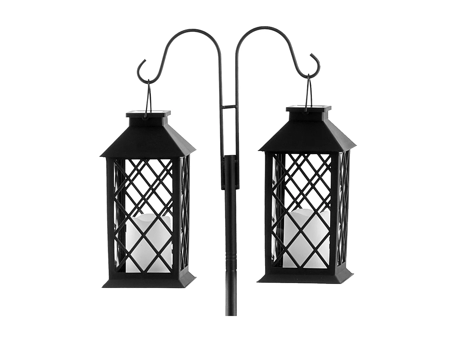 Crochet de Berger SucceBuy, Crochets de Berger de 195 cm, Crochets Doubles de Jardin pour Poteau de Lanterne, Crochets de 1,9 cm D'Épaisseur