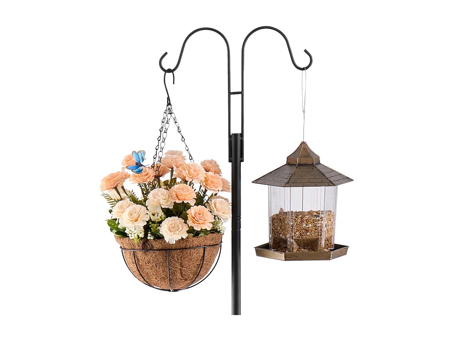 Crochet de Berger SucceBuy, Crochets de Berger de 195 cm, Crochets Doubles de Jardin pour Poteau de Lanterne, Crochets de 1,9 cm D'Épaisseur