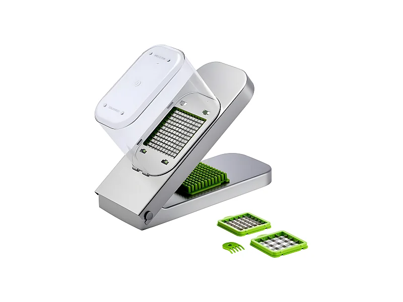 Hachoir à Légumes SucceBuy, 3 Lames en Acier Inoxydable, Coupe Légumes avec Récipient, Coupe-oignons Lavage Facile, Gadgets de Cuisine Compatible Lave-Vaisselle