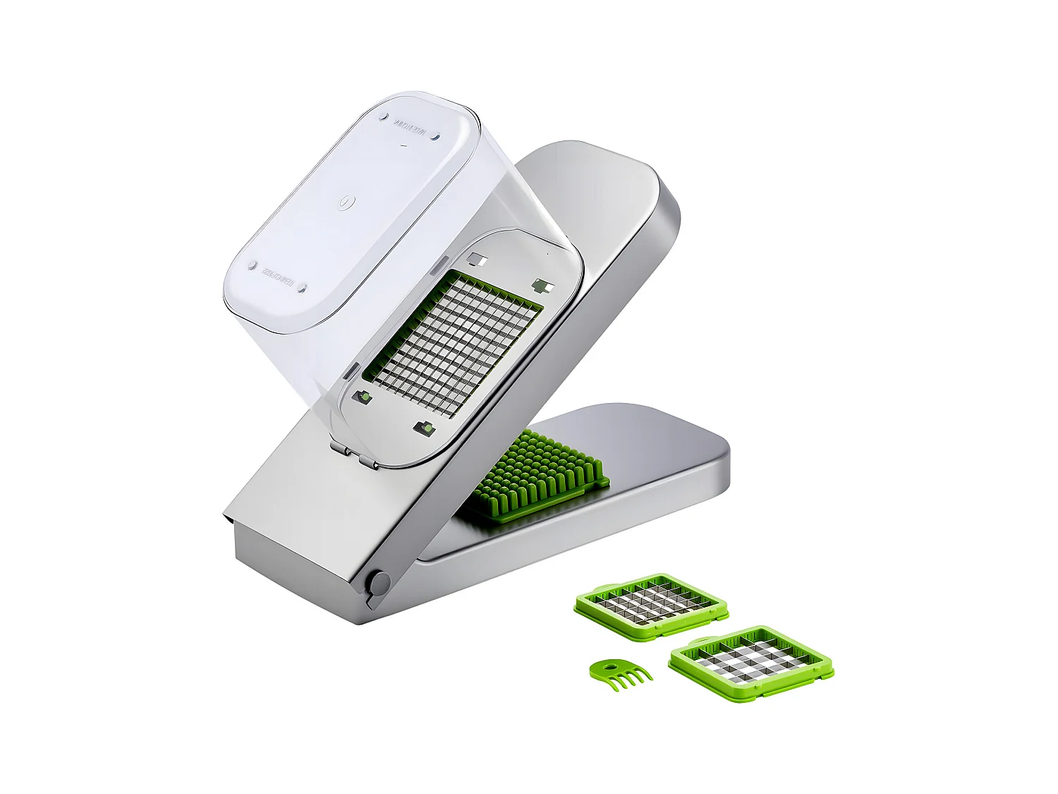 Hachoir à Légumes SucceBuy, 3 Lames en Acier Inoxydable, Coupe Légumes avec Récipient, Coupe-oignons Lavage Facile, Gadgets de Cuisine Compatible Lave-Vaisselle