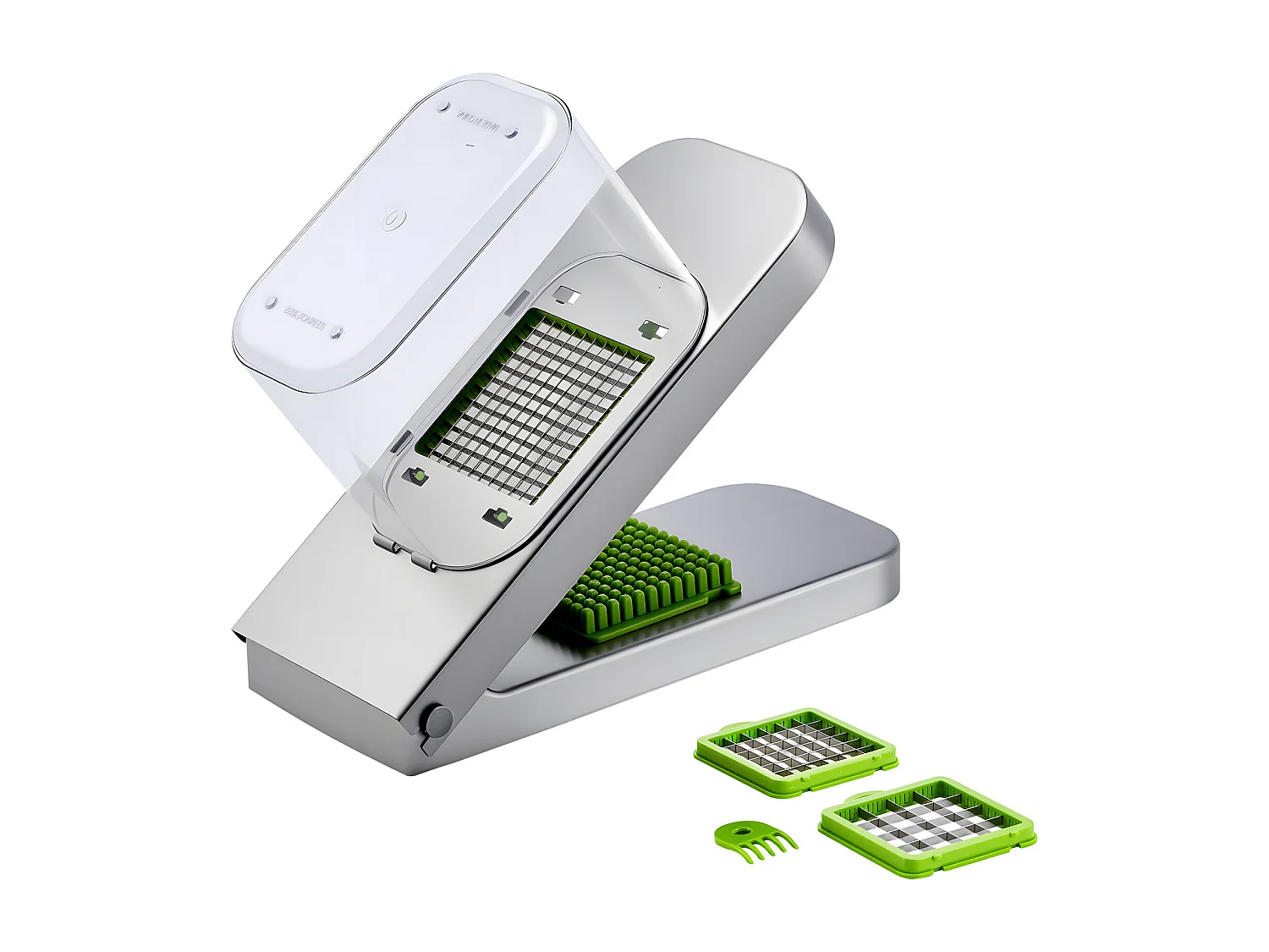 Hachoir à Légumes SucceBuy, 3 Lames en Acier Inoxydable, Coupe Légumes avec Récipient, Coupe-oignons Lavage Facile, Gadgets de Cuisine Compatible Lave-Vaisselle