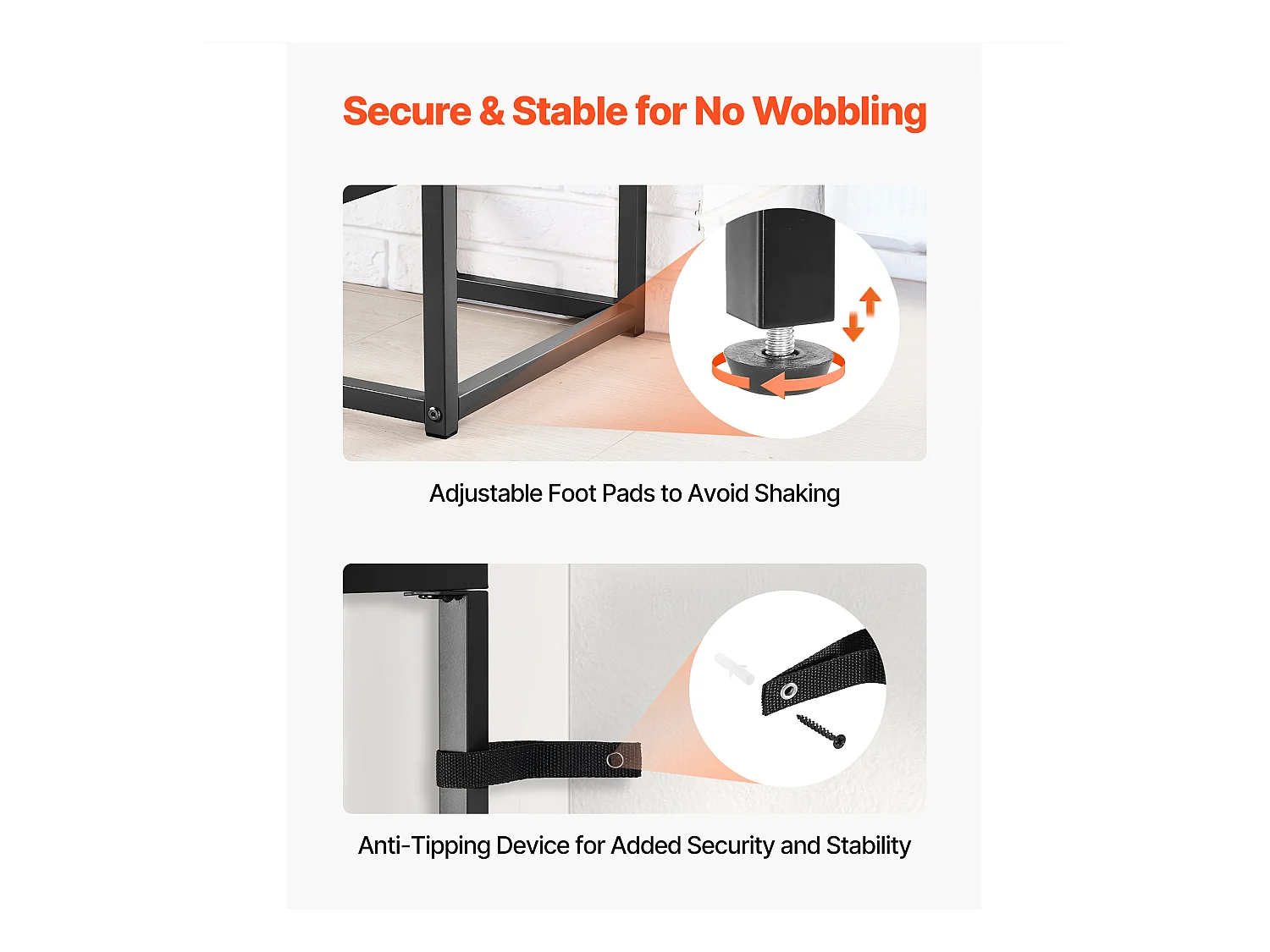Table Console en Verre SucceBuy 2 Niveaux, Rectangulaire Moderne, Bout de Canapé avec Plateau en Verre Trempé, Pieds en Fer et Dispositif Anti-basculement, Noir