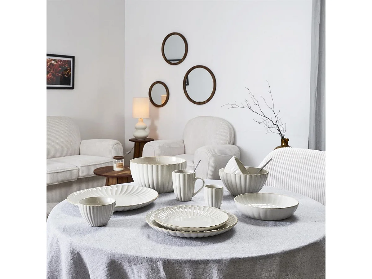 Saladier en céramique coloris beige (Ø23,5cm) - SHELLY