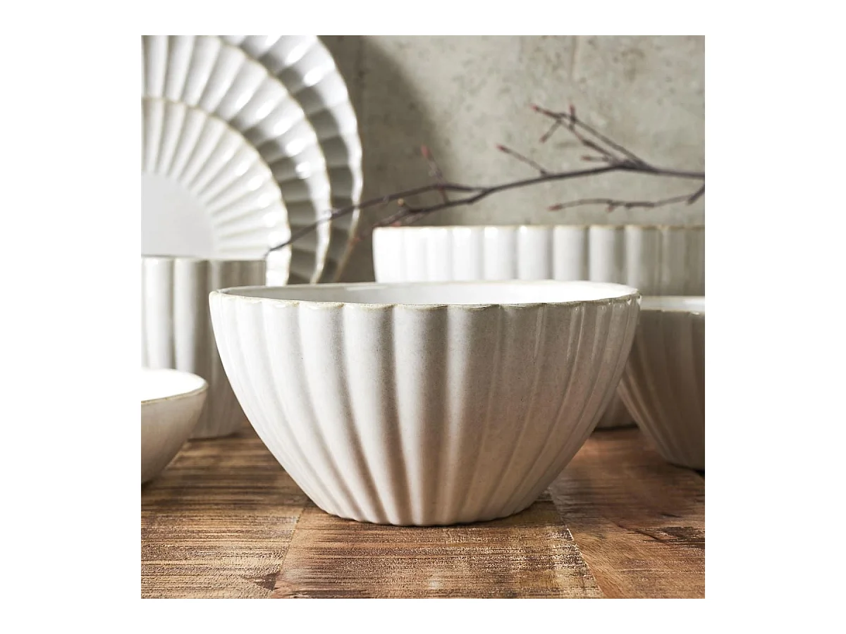 Saladier en céramique coloris beige (Ø18,5cm) - SHELLY