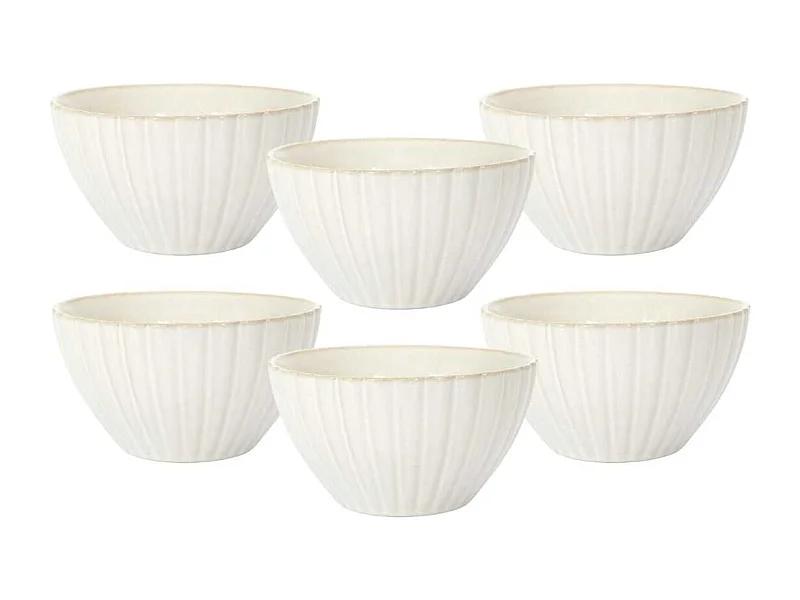 Set de 6 bols beiges en céramique (Ø11cm) - SHELLY