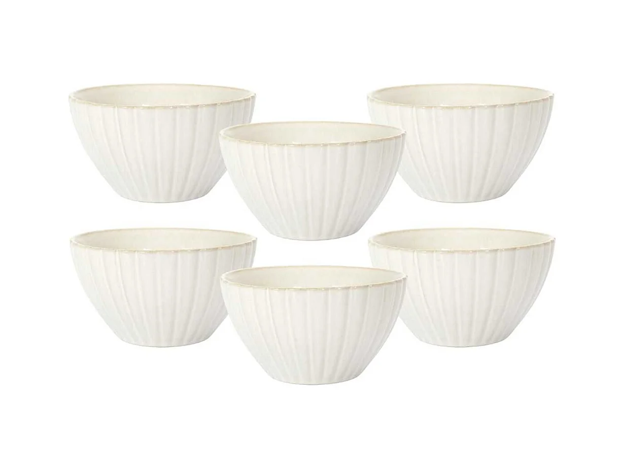 Set de 6 bols beiges en céramique (Ø11cm) - SHELLY