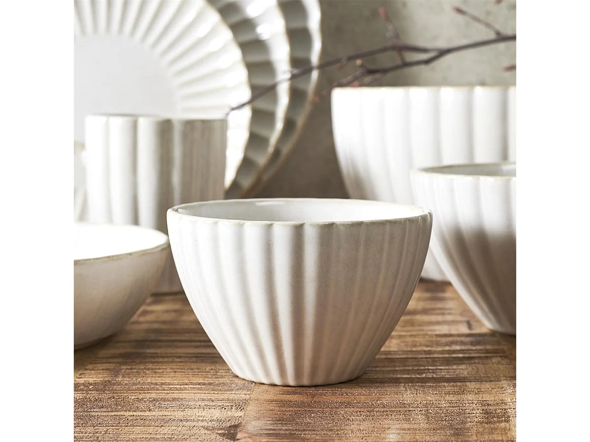 Set de 6 bols beiges en céramique (Ø11cm) - SHELLY