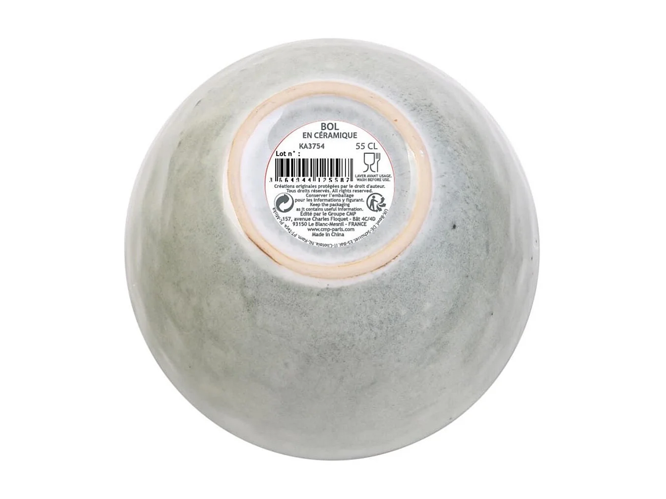 Set de 6 bols 55cl en céramique au grés du temps gris - GALET