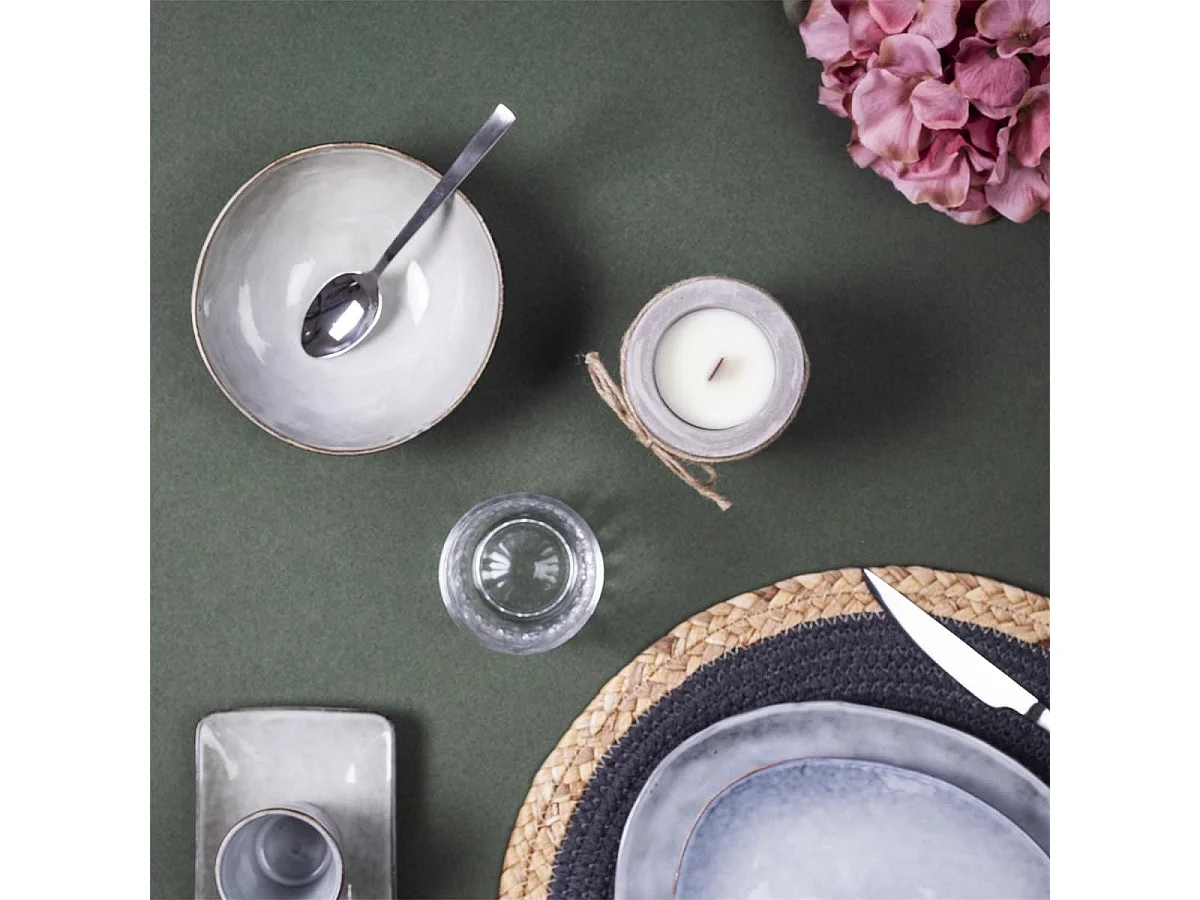 Set de 6 bols 55cl en céramique au grés du temps gris - GALET