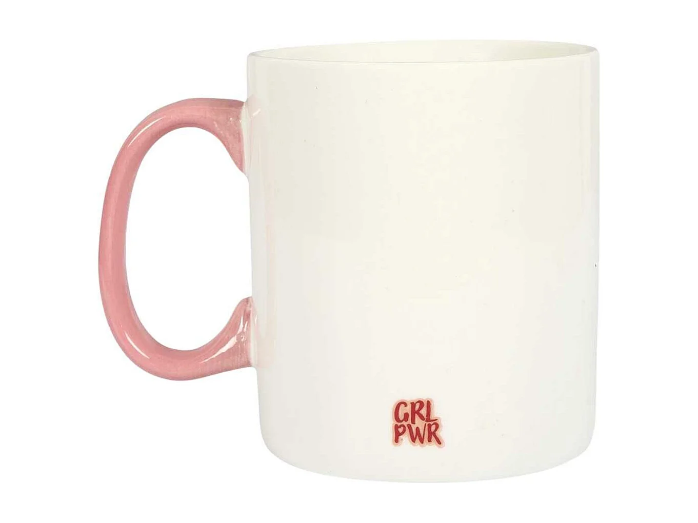 Mug XXL 70 cl en céramique blanc et rose avec message esprit Girl Power