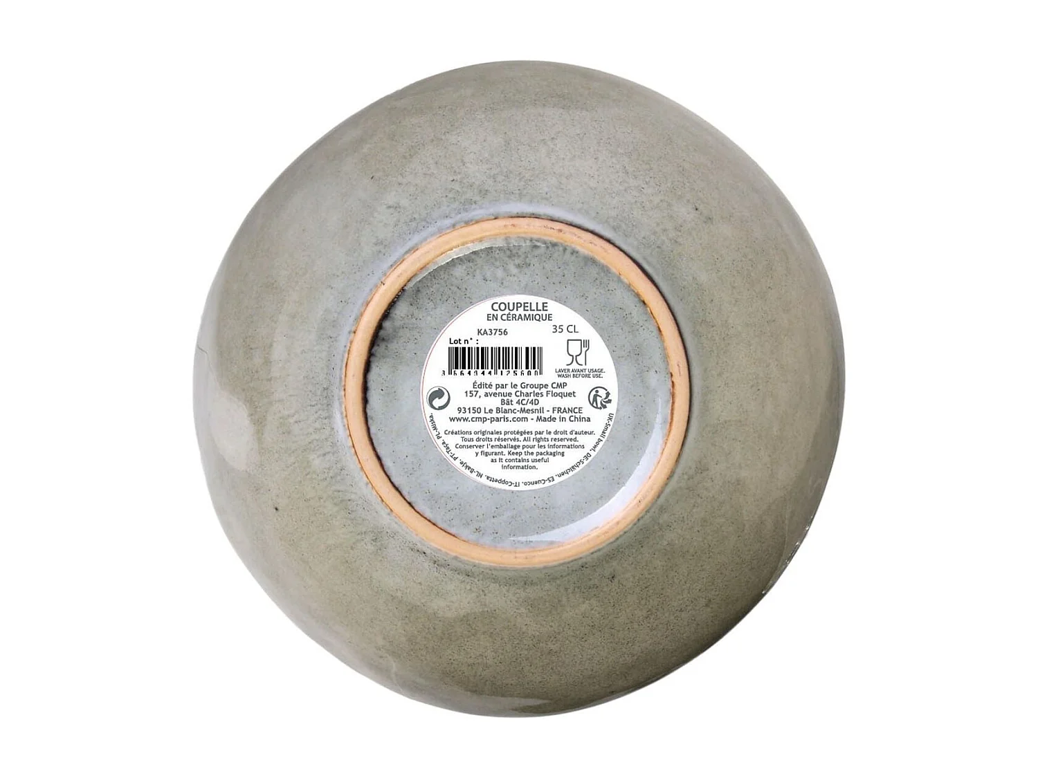 Set de 6 bols 35cl en céramique au grés du temps gris - GALET