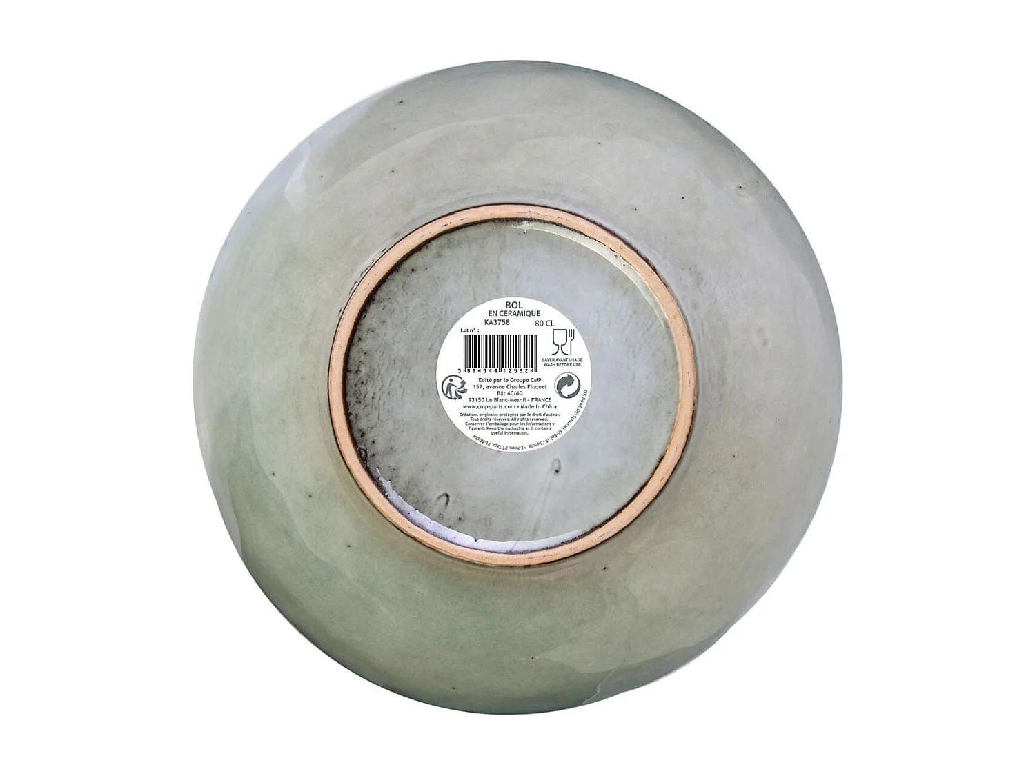 Set de 6 bols 80cl en céramique au grés du temps gris - GALET