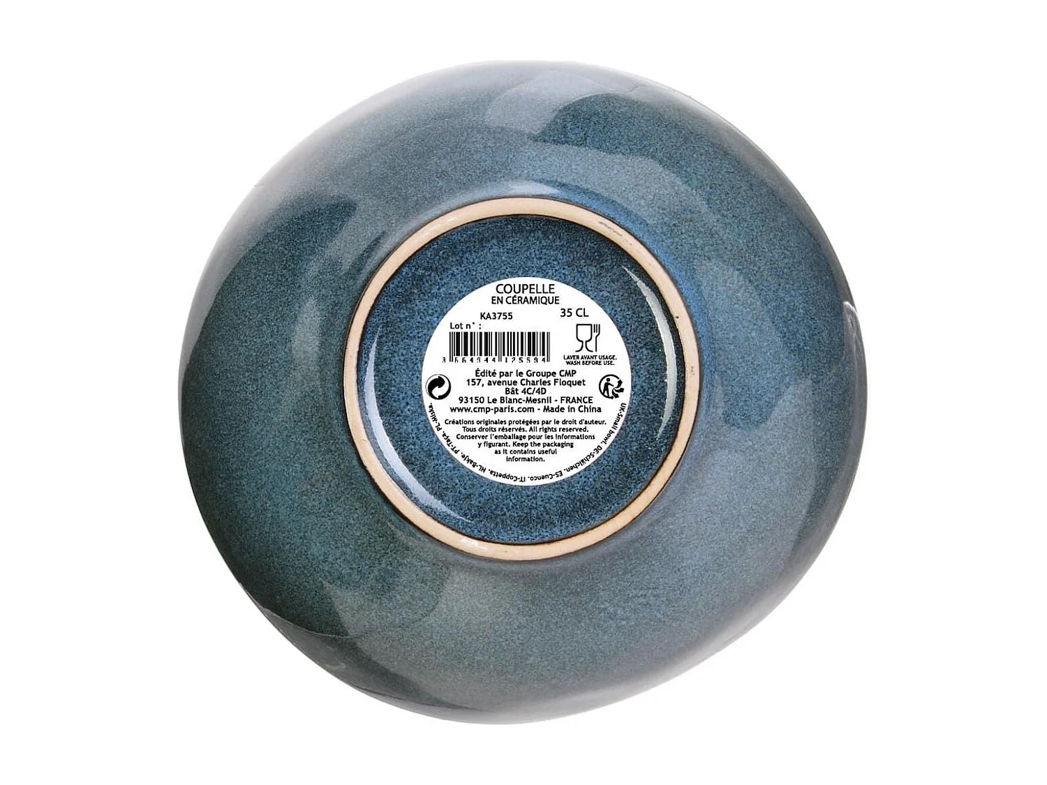 Set de 6 bols 35cl en céramique au grés du temps bleu - GALET