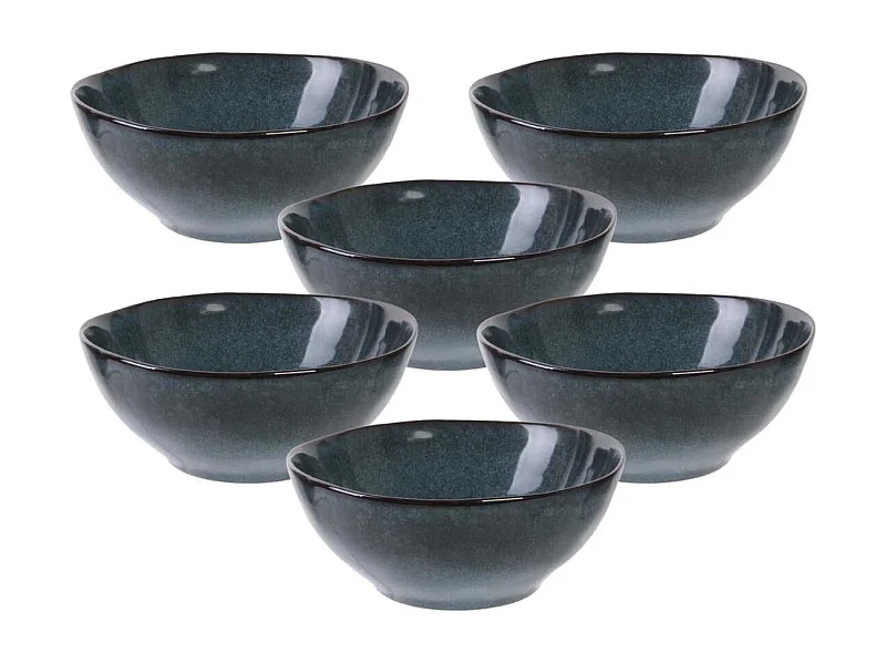 Set de 6 bols 35cl en céramique au grés du temps bleu - GALET