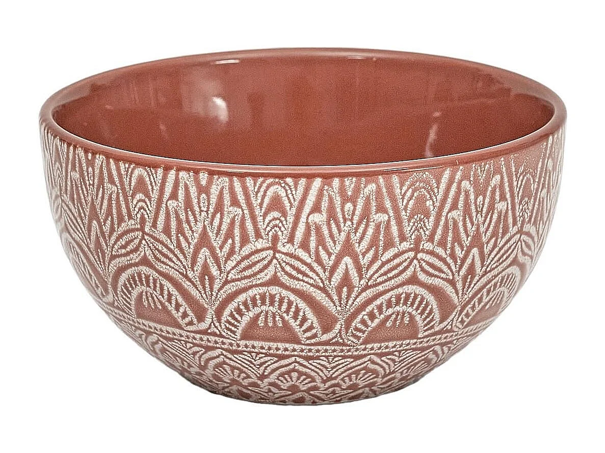 Set de 6 bols en céramique terracotta motif mandala (65cl) - AKKA