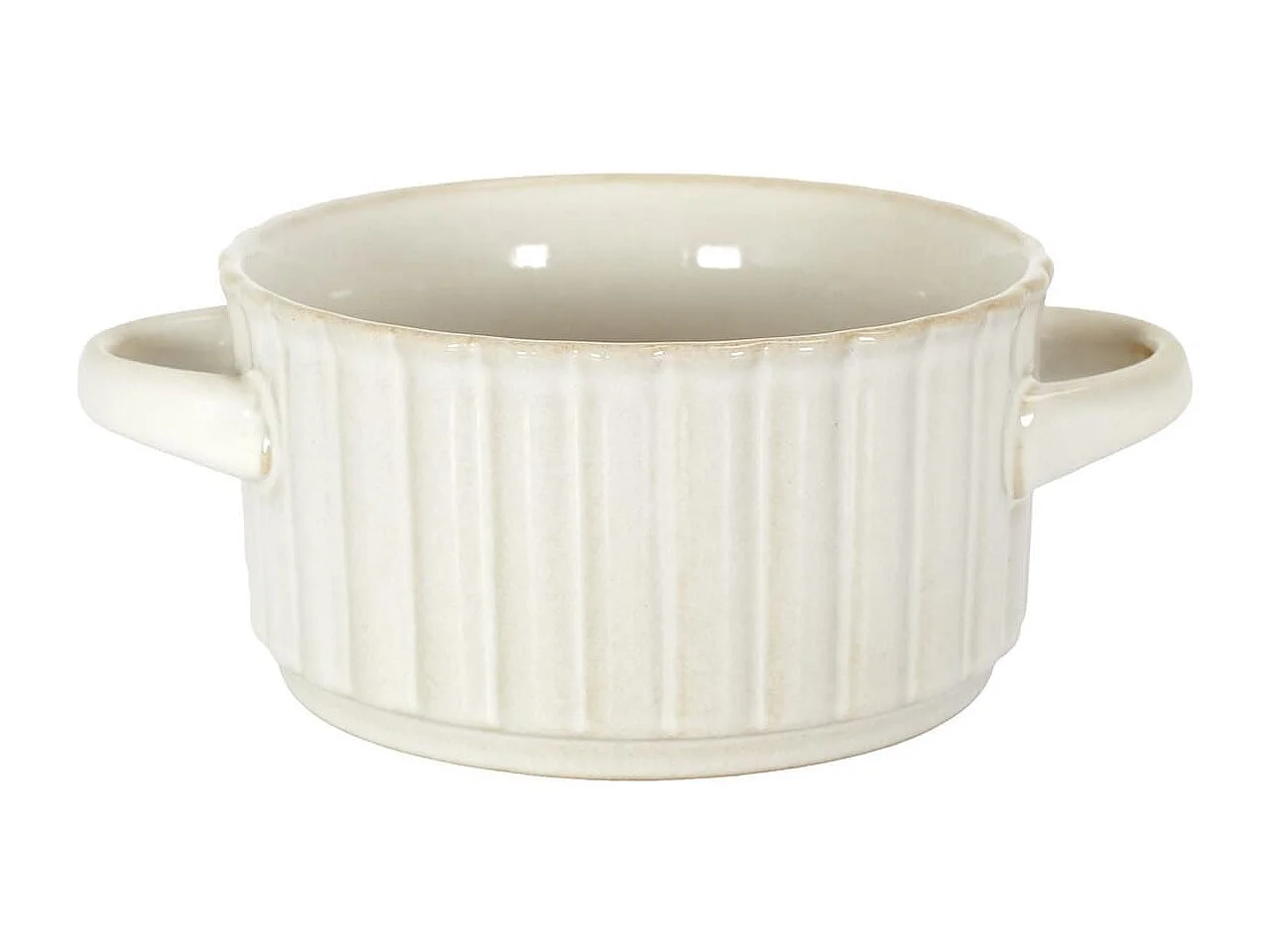 Set de 6 bols à soupe beiges en céramique (Ø13,5cm) - SHELLY