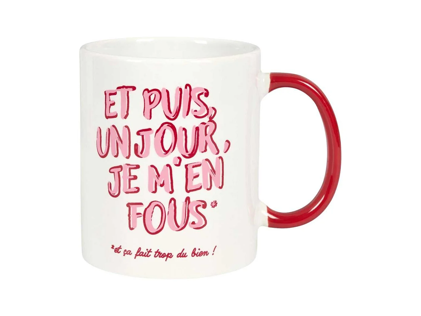 Mug 30 cl en céramique blanc et rose avec message esprit Girl Power