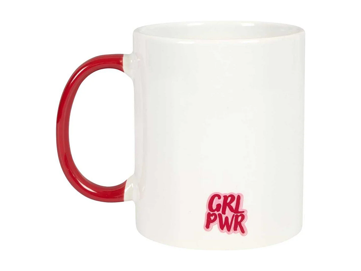 Mug 30 cl en céramique blanc et rose avec message esprit Girl Power