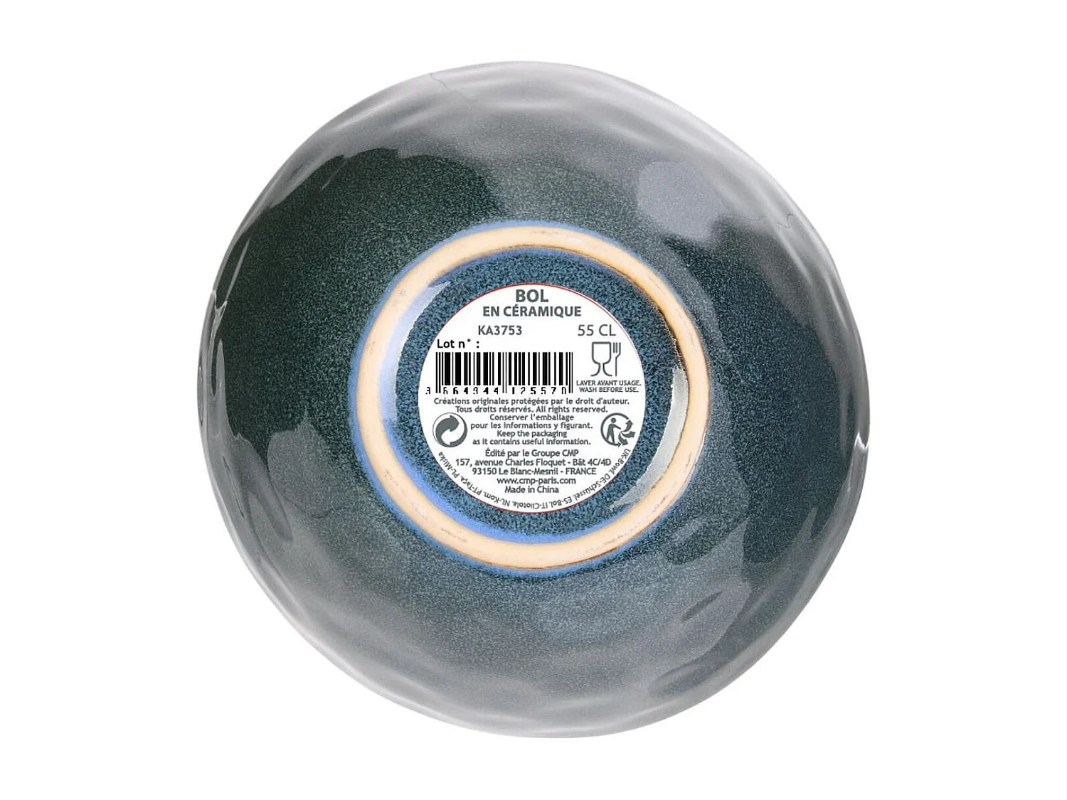 Set de 6 bols 55cl en céramique au grés du temps bleu - GALET