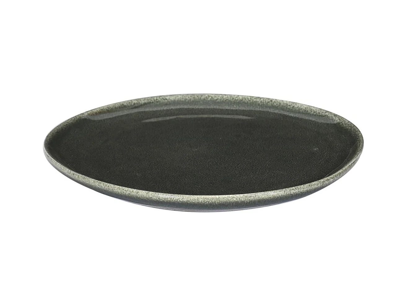 Set de 6 assiettes plates en céramique au grés du temps vert (Ø27cm) - MAKA