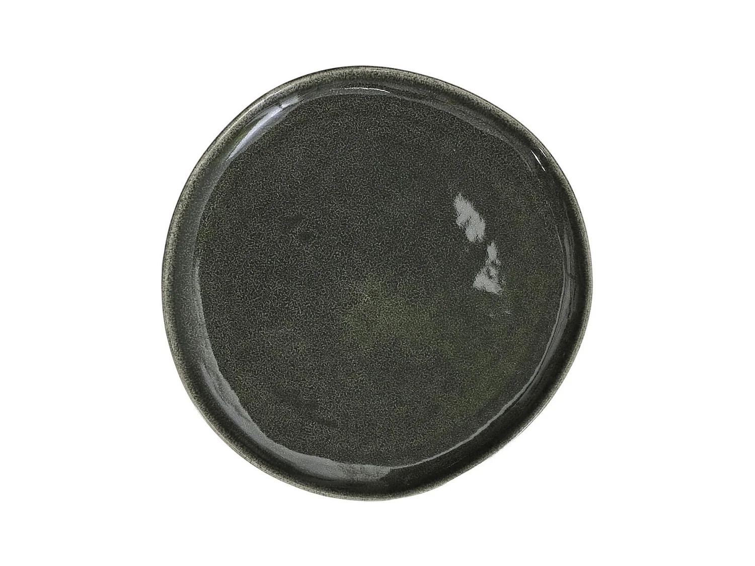 Set de 6 assiettes plates en céramique au grés du temps vert (Ø27cm) - MAKA