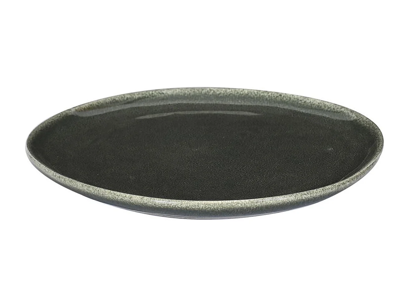 Set de 6 assiettes plates en céramique au grés du temps vert (Ø27cm) - MAKA