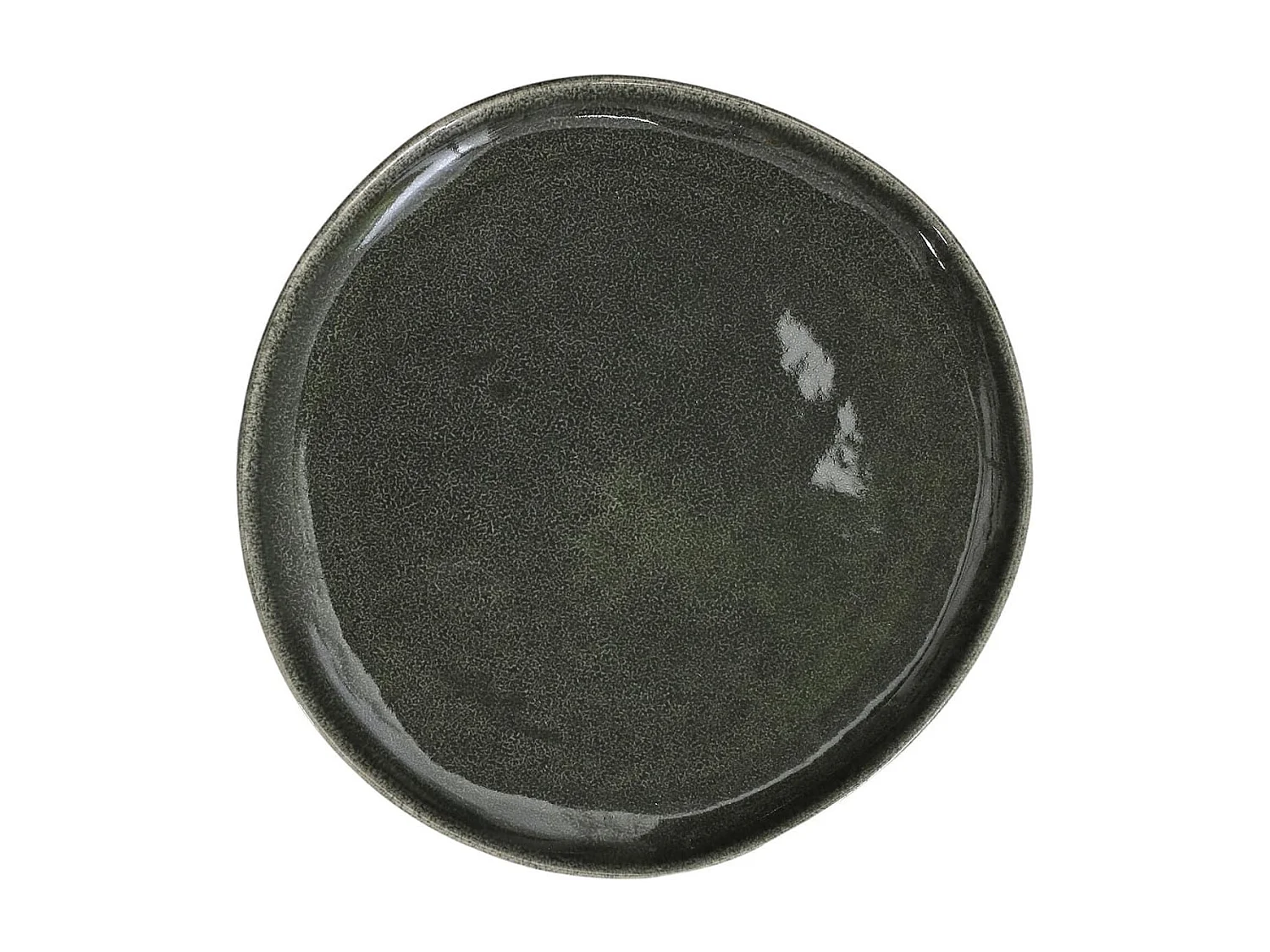 Set de 6 assiettes plates en céramique au grés du temps vert (Ø27cm) - MAKA