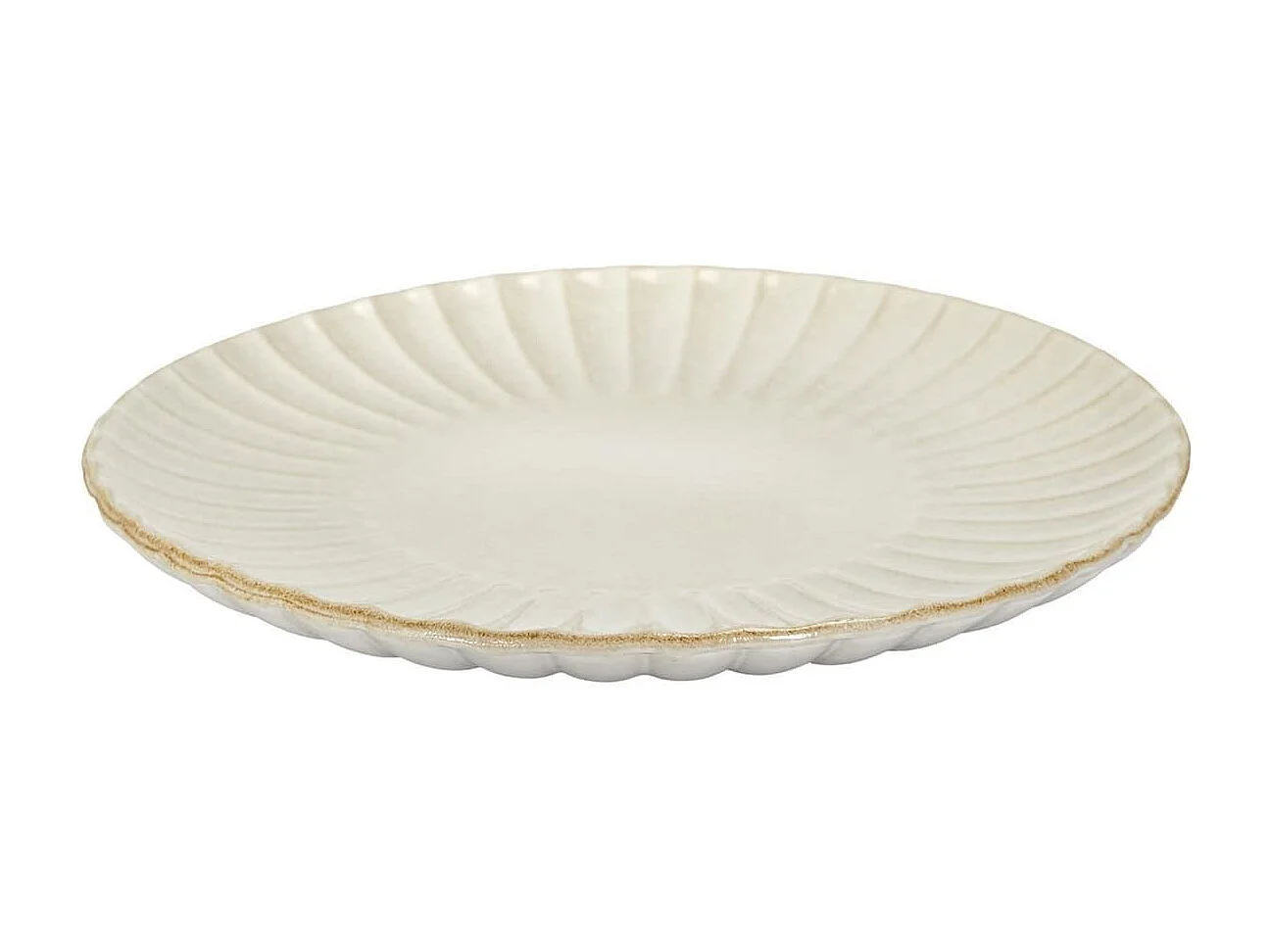 Set de 6 assiettes plates beiges en céramique (Ø27cm) - SHELLY